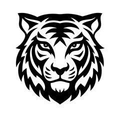 Fototapeta premium A sleek tiger face for business branding and professional logos.