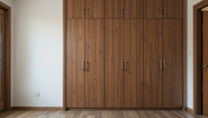 Stylish wooden closet minimalist cgi view