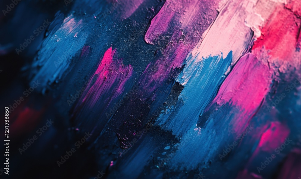 Poster brush strokes in blues and purples create an abstract background for backgrounds