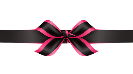 Elegant Black and Pink Ribbon Bow Gift Decoration