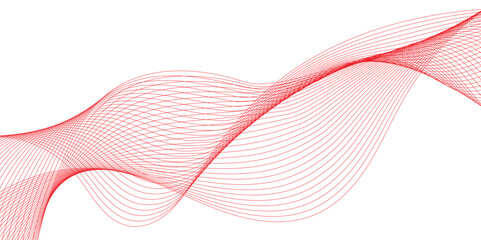 Abstract red lines background. Curved lines vector backdrop for business card.