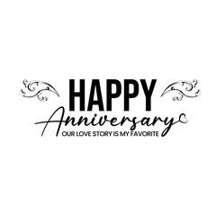 Elegant Happy Anniversary Typography Design