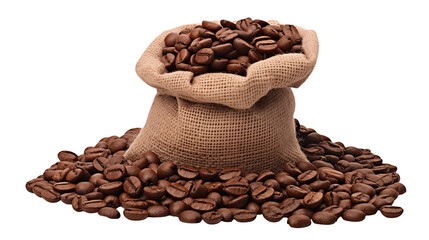 Roasted Coffee Beans in Burlap Sack   Aromatic Brew