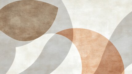 Abstract Beige and Brown Curving Shapes Design