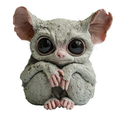 Obraz premium Cute creature made of playdough with big eyes sitting on a solid Transparent background for creative arts and crafts projects