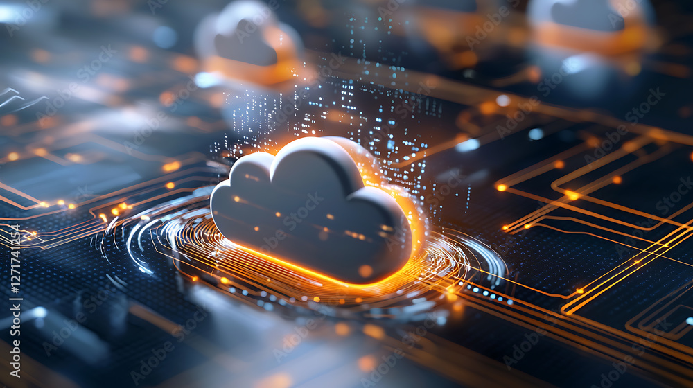 Aufkleber futuristic cloud hubs streaming big data digital environment technology concept abstract viewpoint g