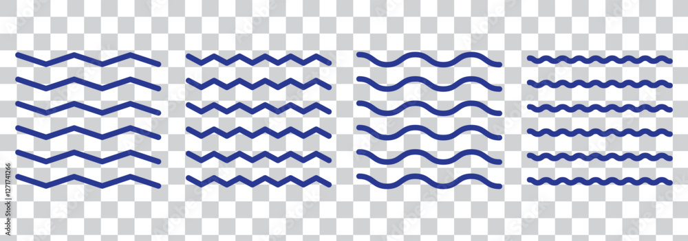 Poster wave line and wavy zigzag lines. black curved lines pattern in abstract style. horizontal geometric 