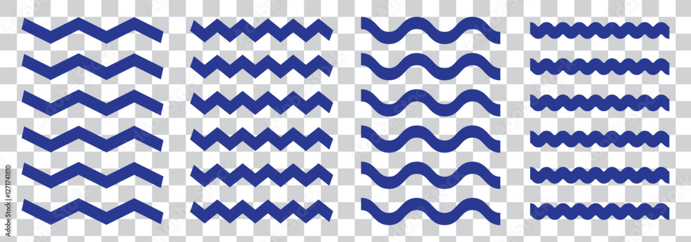 Poster wave line and wavy zigzag lines. black curved lines pattern in abstract style. horizontal geometric 