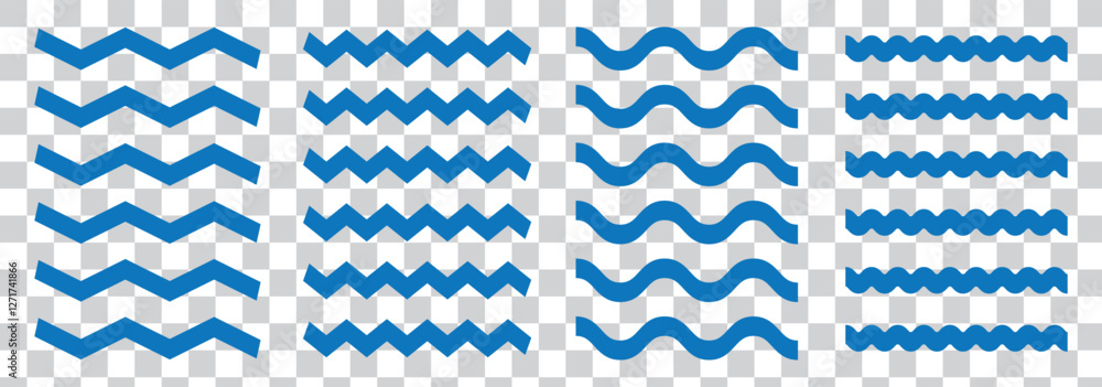 Poster wave line and wavy zigzag lines. black curved lines pattern in abstract style. horizontal geometric 