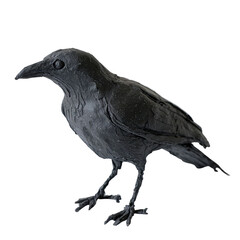 Obraz premium Artistic Sculpture of Black Playdough Raven on Transparent background with Unique Textures and Details