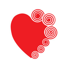 heart with floral ornament vector love design illustration,