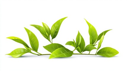 Fototapeta premium background with flying green tea leaves