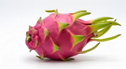 Fresh Pink Dragon Fruit Isolated on White Background Healthy Food