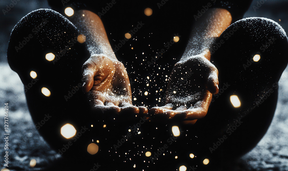 Aufkleber exploring the enigmatic dance of light and shadow: a captivating representation of dreams and emotio