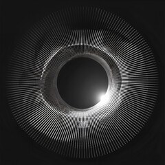 Glowing circle in the dark background