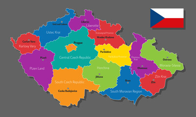 Obraz premium Vector map of Czech Republic