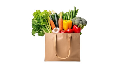 Fresh Organic Vegetables in Paper Bag Healthy Food Shopping
