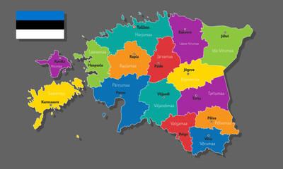 Vector map of Estonia