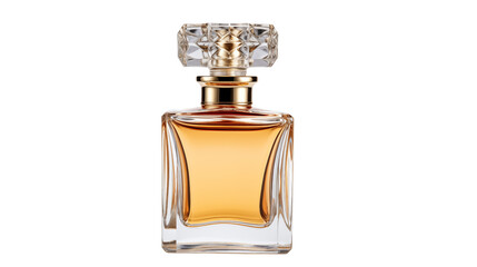Luxury Perfume Bottle Golden Cap Elegant Fragrance Crystal Glass