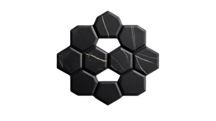 A black and white image of a hexagonal pattern
