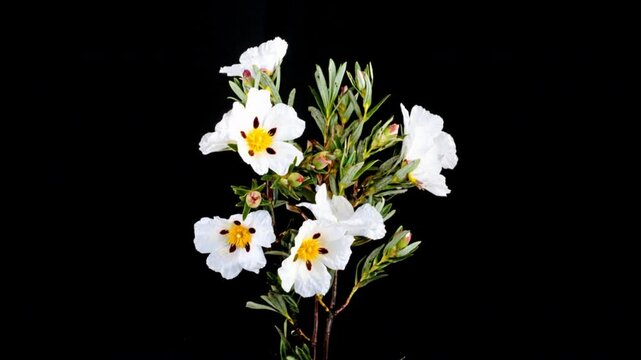 Rock Rose - Cistus Ladanifer in the countryside from Portugal in spring