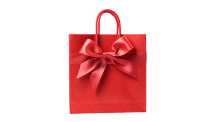 Red Gift Bag with Bow Festive Shopping Design