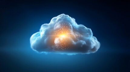 Fototapeta premium Futuristic cloud computing visualization digital data analysis abstract environment bright conceptual imagery technological perspective