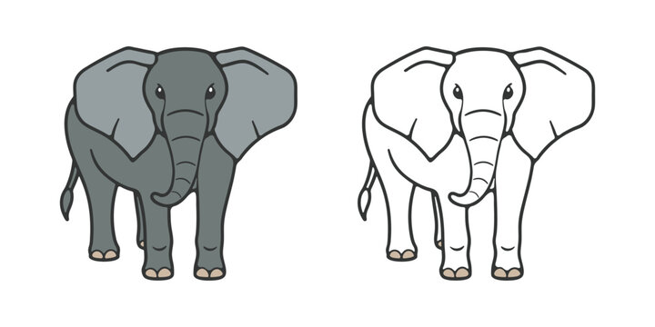 Elephant Silhouette vector illustration art design image. Elephant shadow hand drawn. Animal Elephant Silhouettes vector illustration. Elephant Artwork Vector Design set isolated on white background