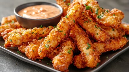 Crispy Spring Rolls with Tangy Dipping Sauce on a Plate