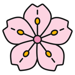 Cherry Blossom Icon For Design Elements