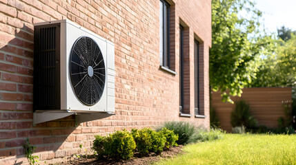 Air Source heat pump fitted outside a new home development