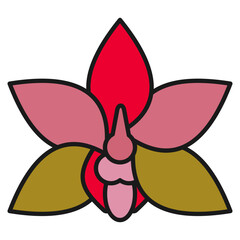 Exotic Orchid Icon For Design Elements