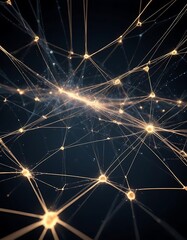 Obraz premium Illuminated Neural Network Connections Abstract Art