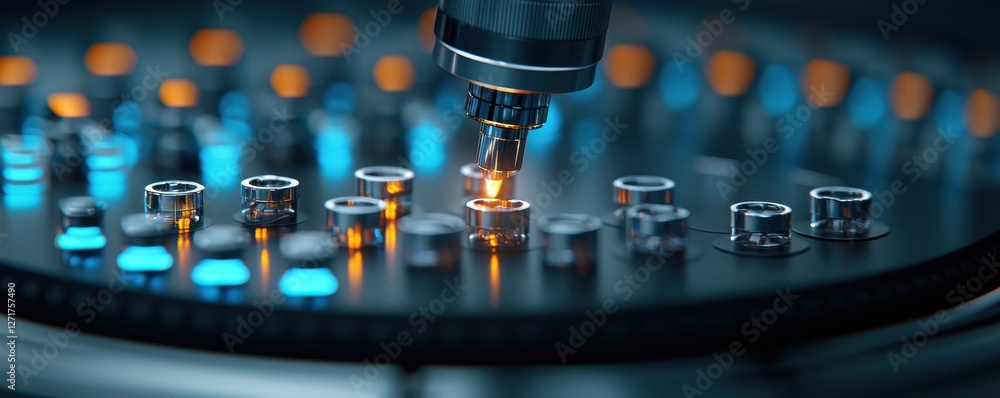 Poster hightech machinery operating in a pharmaceutical factory automated processes in a controlled environ
