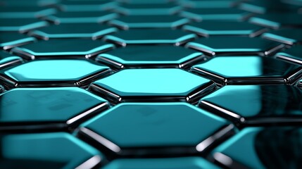 Fototapeta premium Hexagon Structure Artistic Render of Modern Science and Technology Surface Pattern Background Design Display