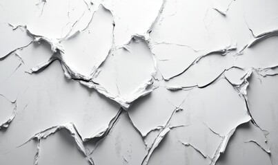 Cracked white surface abstract background for texture, wallpaper, or 3D rendering