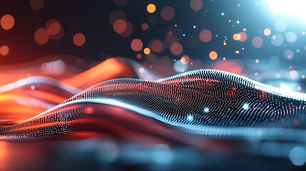 Futuristic cloud computing systems illuminated by data streams digital landscape abstract visualization technology environment close-up view innovative concepts