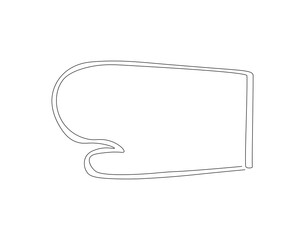 Kitchen gloves continuous line. Continuous one line drawing kitchen gloves. Kitchen gloves, equipment concept. single line drawing