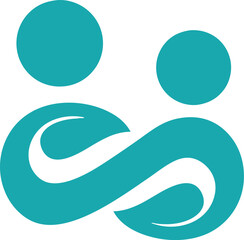 Human leaf logo design template
