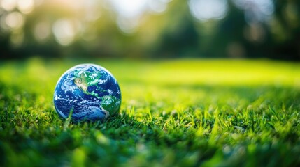 Globe on Green Field