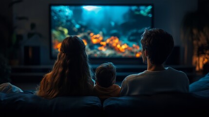 Family Movie Night Cozy Home Entertainment