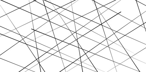 Obraz premium Abstract geometric pattern. Outline monochrome texture. Trendy random diagonal lines image. Random chaotic lines.