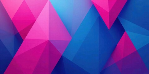 Fototapeta premium Abstract Pink and Blue Geometric Shapes Intertwined in a Complex Low-Poly Design