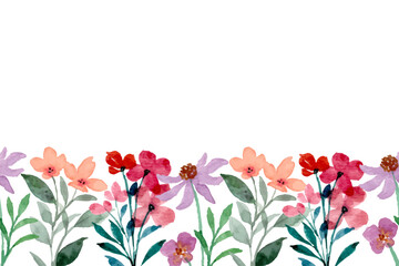 Watercolor flowers background vector for design.