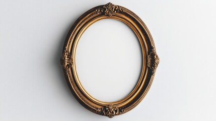 Antique oval frame on clean white background