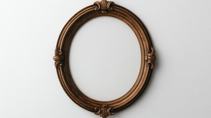 Obraz premium Antique oval frame on clean white background