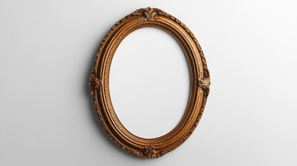 Obraz premium Antique oval frame on clean white background