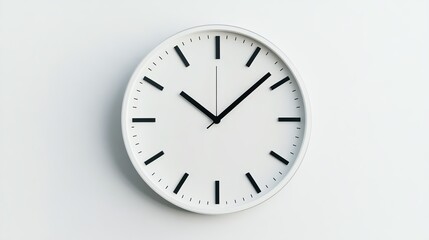 Modern minimalist wall clock on white background.