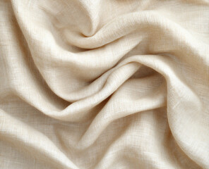 beige linen fabric texture background, close-up. flat lay, detailed,