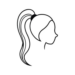 silhouette of a girl with long hair